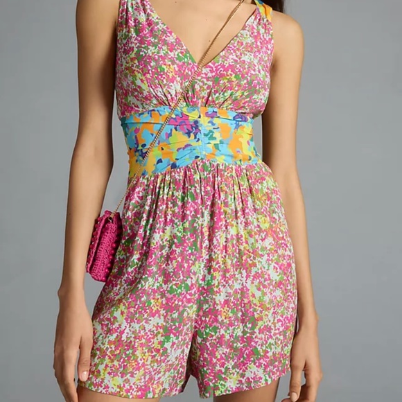 PLENTY BY TRACY REESE CINCHED TIE-BACK ROMPER - Picture 6 of 7
